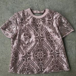 Eva Mendes x NY&C // Rose Gold Sequin blouse